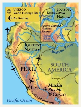 pacaya samiria cruise map