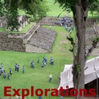 Copan ballcourt with students walking_WM